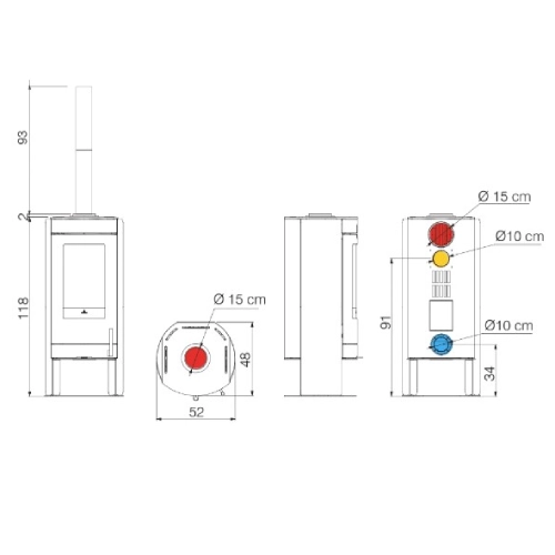 Kaminofen Edilkamin Polo Open Evo 8,1 kW