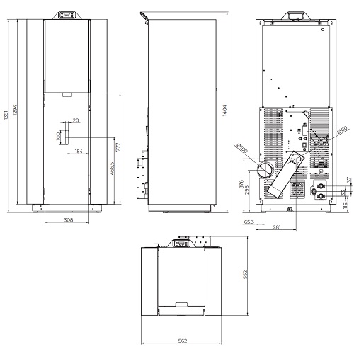 Pelletofen Royal Idro Wall 12 | 12,4 kW wasserführend