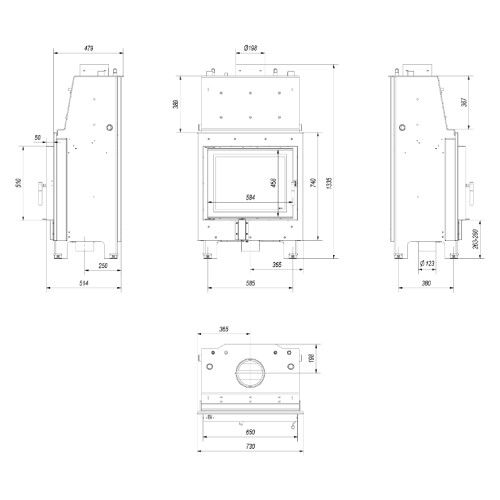 Kamineinsatz Kratki MBZ PW 13 kW wasserführend