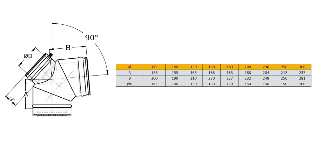 Edelstahlschornstein - Bogen 90° mit Revisionsverschluss für Festbrennstoffe - doppelwandig - Schiedel ICS