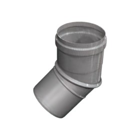 Edelstahlschornstein - Verstellbogen 45° mit Vitondichtung und Klemmband, max. 200°C - einwandig - eka complex E