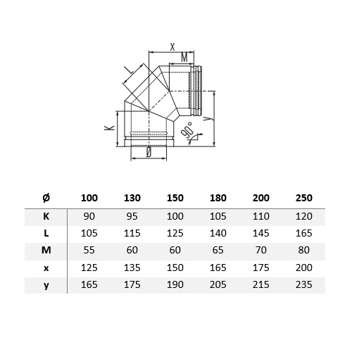 Edelstahlschornstein - Bogen 90° - doppelwandig - Schiedel Metaloterm MF