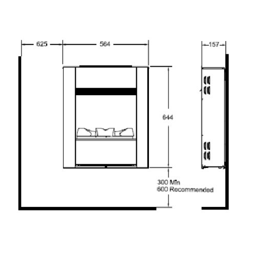 Elektrokamineinsatz Dimplex Wall fire engine L