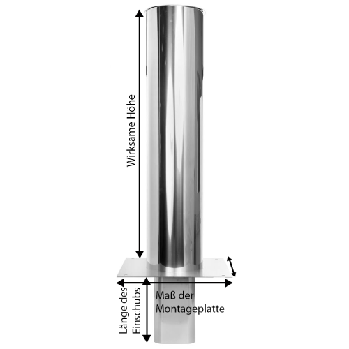 Schornsteinverlängerung - einwandig - 2500 mm wirksame Höhe - Reuter Kamine