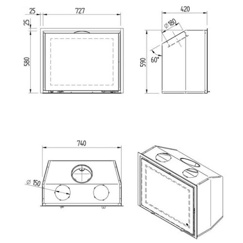Kamineinsatz M-Design Interra 74 | 11 kW