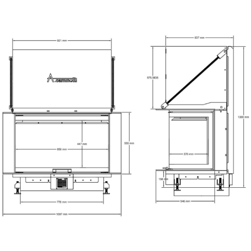 Kamineinsatz A Caminetti Crystal 90 Max 17 kW