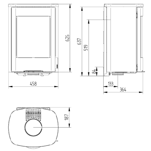 Kaminofen Jydepejsen Senza Wall 5 kW