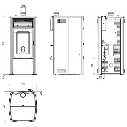 Pelletofen MCZ EGO Air 8 UP! M2+ 8,1 kW