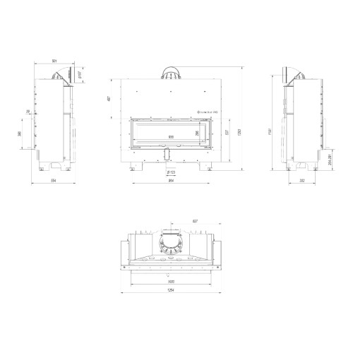 Kamineinsatz Kratki MB100 14 kW Schiebetür