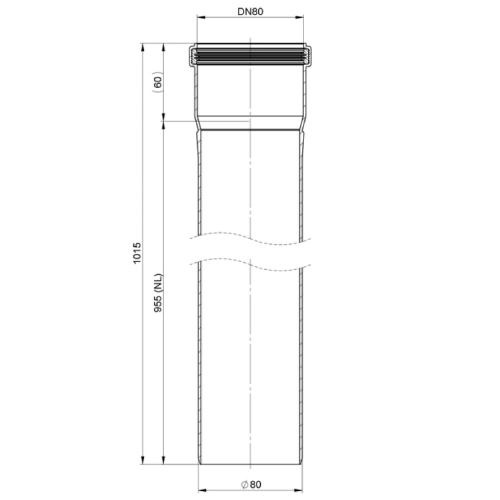 Kunststoffschornstein - Längenelement 1000 mm - einwandig - Jeremias EW-PPS