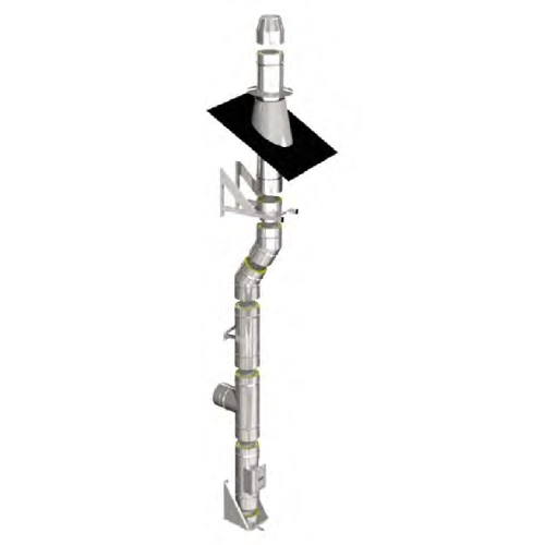 Edelstahlschornstein Bausatz doppelwandig Ø 200 mm - eka complex D