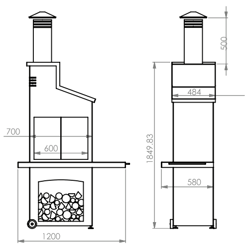 Gartenkamin A Caminetti Barbeque