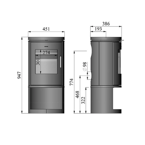 Kaminofen Morsoe 6143 | 5,9 kW mit Holzfach