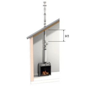 LAS-Schornstein Bausatz Ø200/130 mm - senkrecht durch Schrägdach (C31) - DRU LAS ES-I 200/130