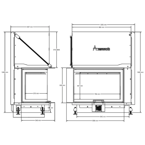 Kamineinsatz A Caminetti Quattro 90 L 14 kW