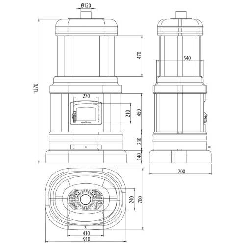 Kaminofen Sergio Leoni Viennese L/A 14,6 kW Speicherofen