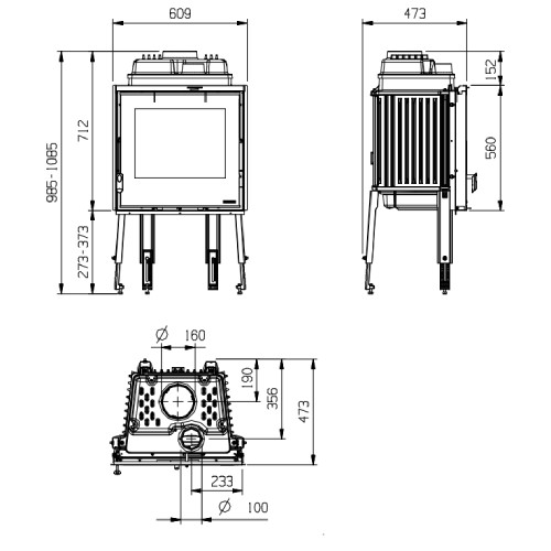 Kamineinsatz La Nordica Focolare 60 Piano Evo 8,5 kW