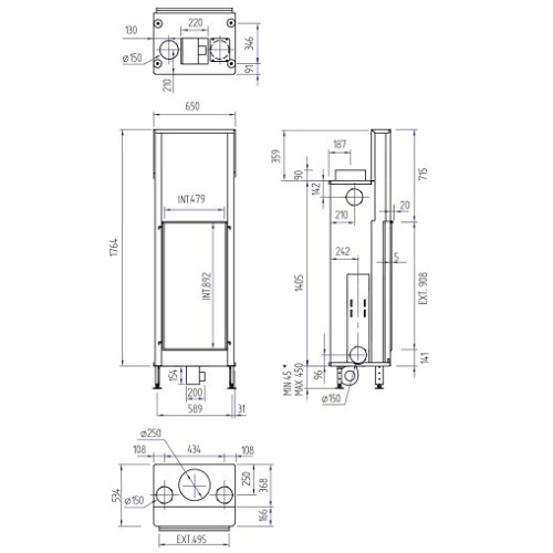 Kamineinsatz M-Design LUNA Diamond 550 V 12 kW