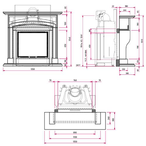 Kaminbausatz CAMINA N31 9 kW Naturstein-Anlage