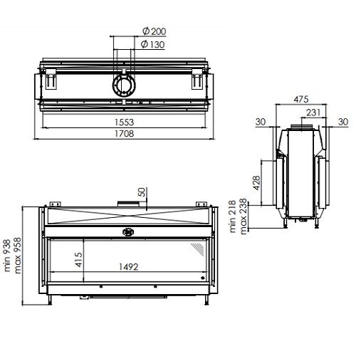 Gaskamin DRU Metro 150XT-41 Tunnel RCH