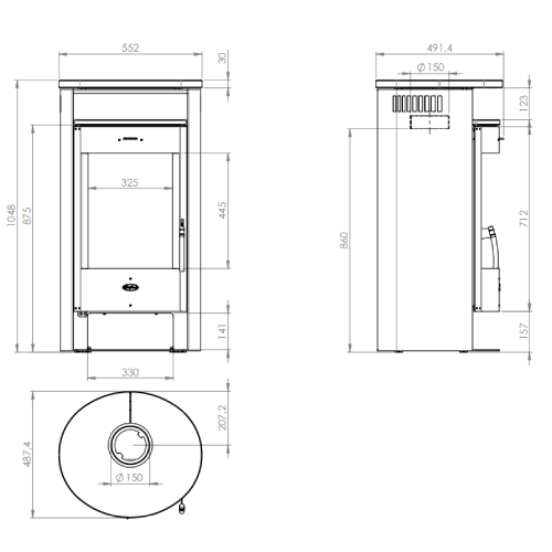 Kaminofen Fireplace Jakarta 6,8 kW