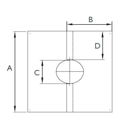 Edelstahlschornstein - Abdeckblende 46° - 55°, zweiteilig - doppelwandig - Schiedel ICS