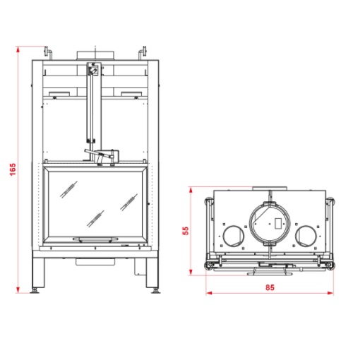 Kamineinsatz Palazzetti Ecomonoblocco MX 78 Frontal 13 kW