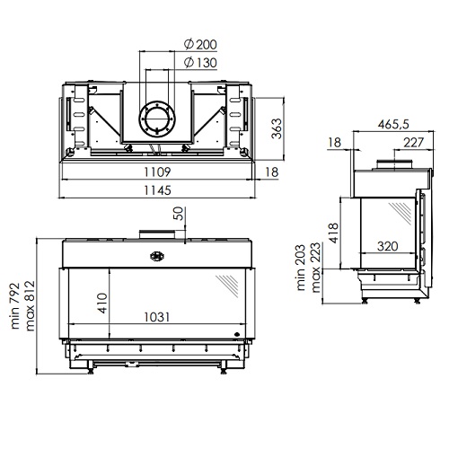 Gaskamin DRU Metro 100XT/3-41 RCH