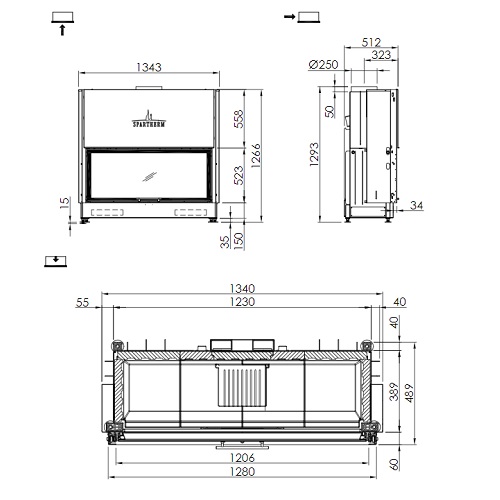 Kamineinsatz SPARTHERM Varia B-120h 15 kW Schiebetür