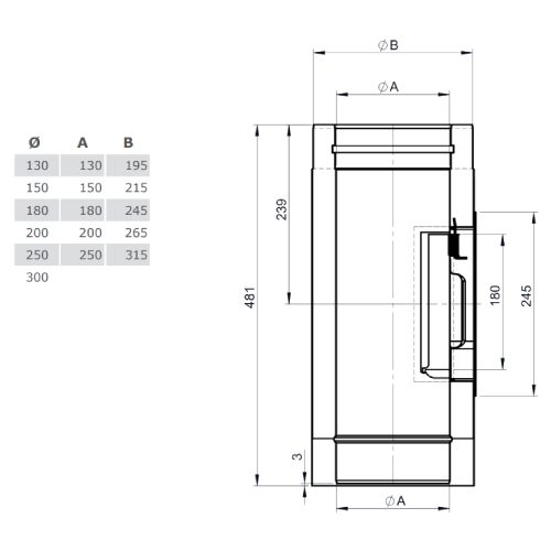 Edelstahlschornstein - Reinigungselement Design Plus für Festbrennstoffe (Außenbereich) - doppelwandig - Jeremias DW-Vision