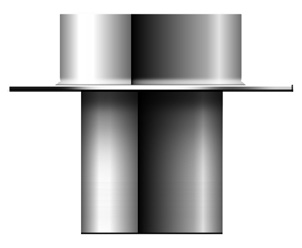 Edelstahlschornstein - Fußteil rund bzw. oval - doppelwandig - Schräder Future line DW