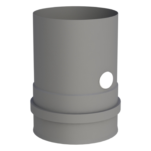 Pelletofenrohr - Kesselanschluss gussgrau mit Doppelmuffe inkl. Messstutzen - Jeremias Pellet-Line