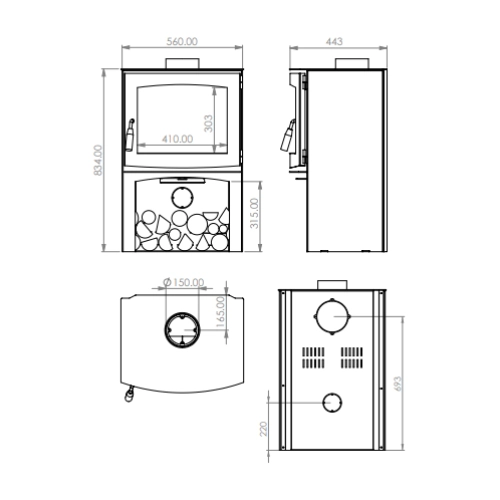 Kaminofen A Caminetti Panorama RS21 6 kW