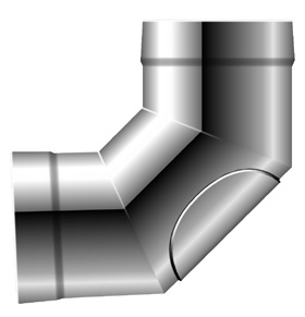 Edelstahlschornstein - Bogen 90° mit Reinigung - doppelwandig - Schräder Future line DW