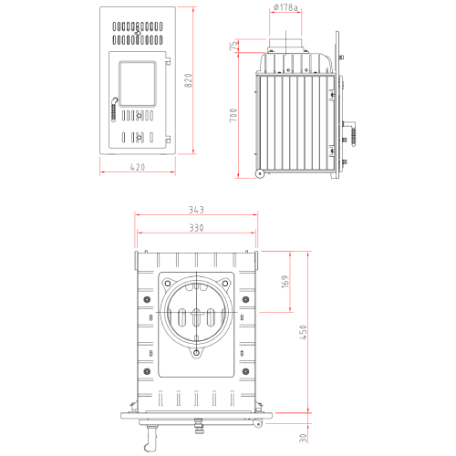 Kachelofeneinsatz Schmid SD 6 F 6/4 kW