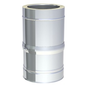 Edelstahlschornstein - Schiebeelement für Verbindungsleitung 320-460 mm - doppelwandig - Jeremias DW-SILVER