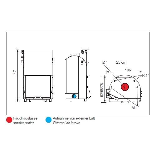 Kamineinsatz Edilkamin H2Oceano 28 CS 28,1 kW wasserführend