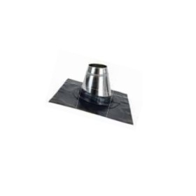 Edelstahlschornstein - Dachdurchführung 10°-15° mit Wakaflex-Schürze schwarz - doppelwandig - System Metaloterm MF