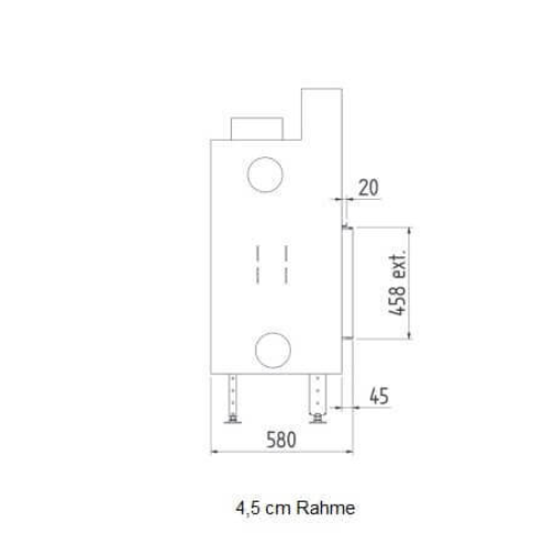 Kaminzubehör M-Design - 4 Seiten Rahmen für 1300H, 550V, 850V, 1000V, 1150V