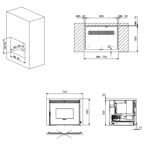 Pellet Kamineinsatz La Nordica Extraflame Comfort P70 Air Plus 10 kW