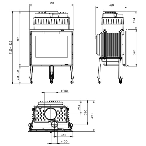 Kamineinsatz La Nordica Focolare 70 Piano Evo Crystal 9 kW