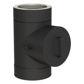 Edelstahlschornstein - Reinigungselement rund (bis 120°C/P1) - doppelwandig - Jeremias DW-BLACK