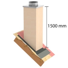 Kaminverkleidung Stülpkopf Furado L=1500 mm "Putzoptik" - Jeremias Furado F - Maße