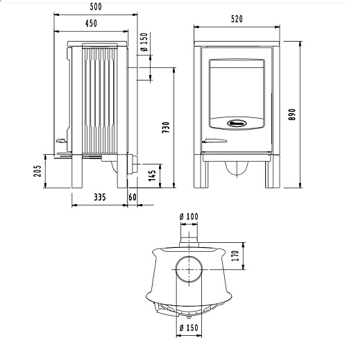 Kaminofen Dovre Astro 2/L 7 kW