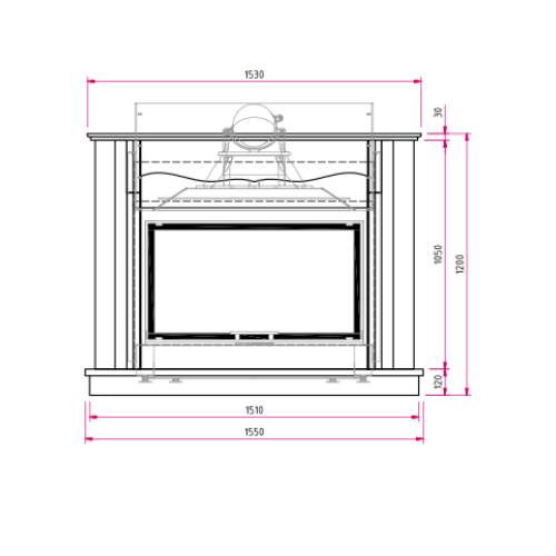 Kaminbausatz CAMINA N38 10 kW Naturstein-Anlage