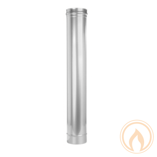 Längenelement 1080mm mit Doppelmuffe (mit kleiner Sicke) - einwandig - EKA-Edelstahlkamine Complex E