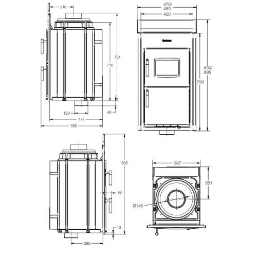 Kachelofeneinsatz Buderus Logaflame HLG317 12 kW