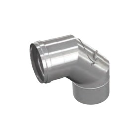 Edelstahlschornstein - Bogen 87° mit Prüföffnung (max. 600°C) - einwandig - eka complex E