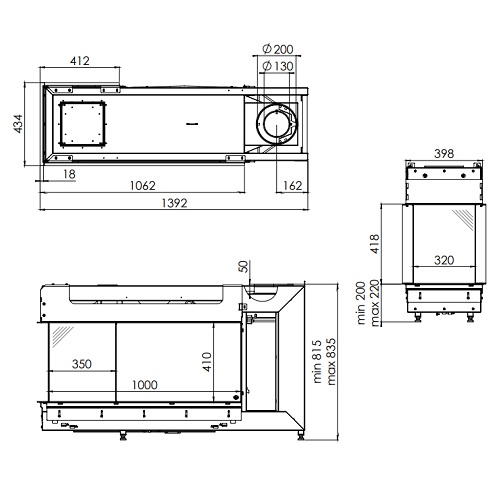 Gaskamin DRU Metro 100XTL-41 RCH