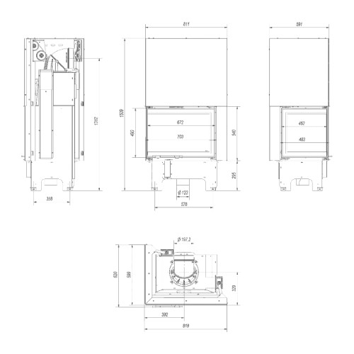 Kamineinsatz Kratki VNL 700/480 12 kW